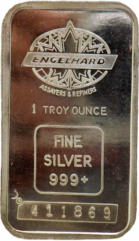 1 Ounce Silver Bar Engelhard